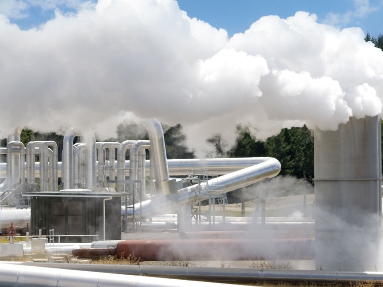 Steam pipes in a factory